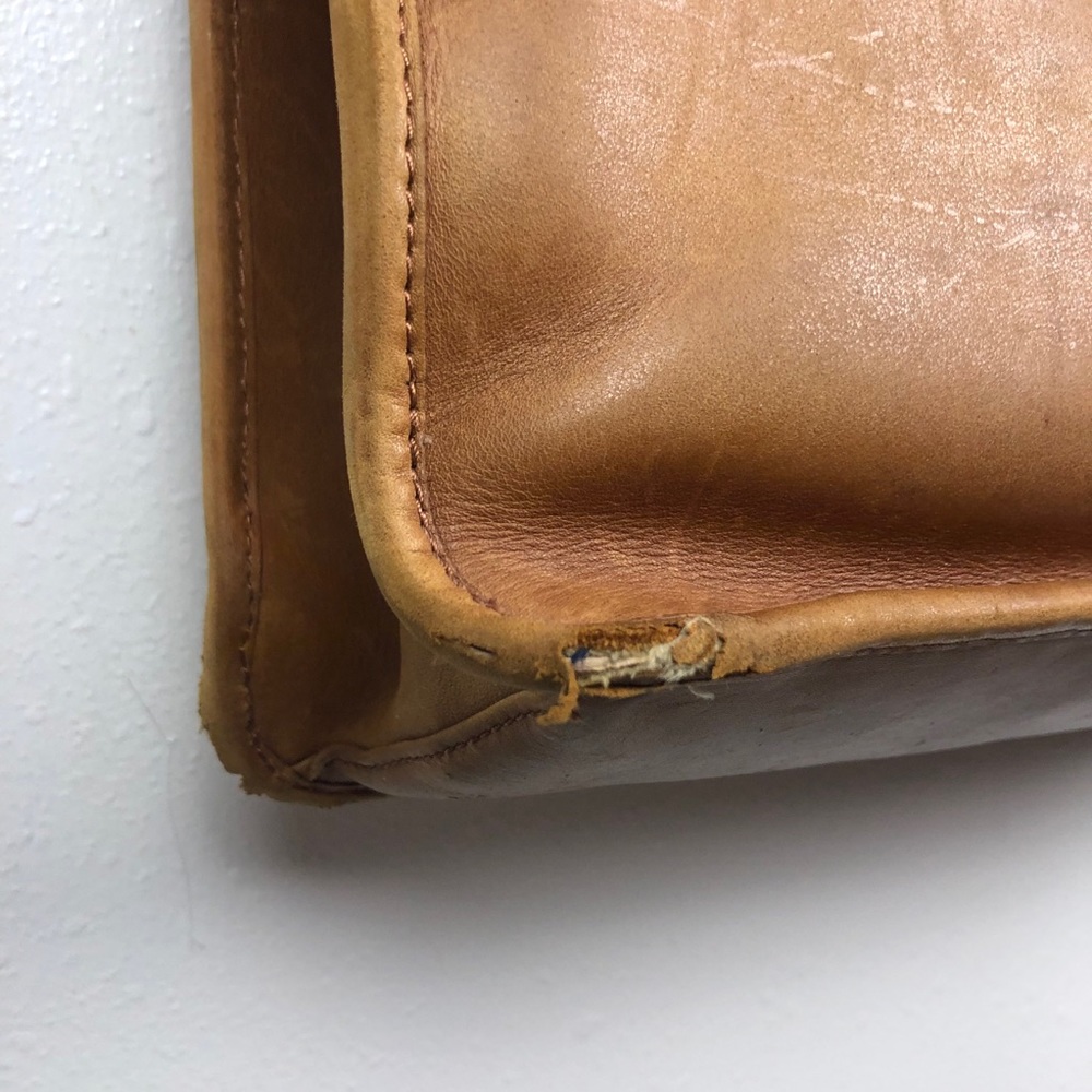 l.l.bean vintage briefcase tan leather messenger - Picture 5 of 10
